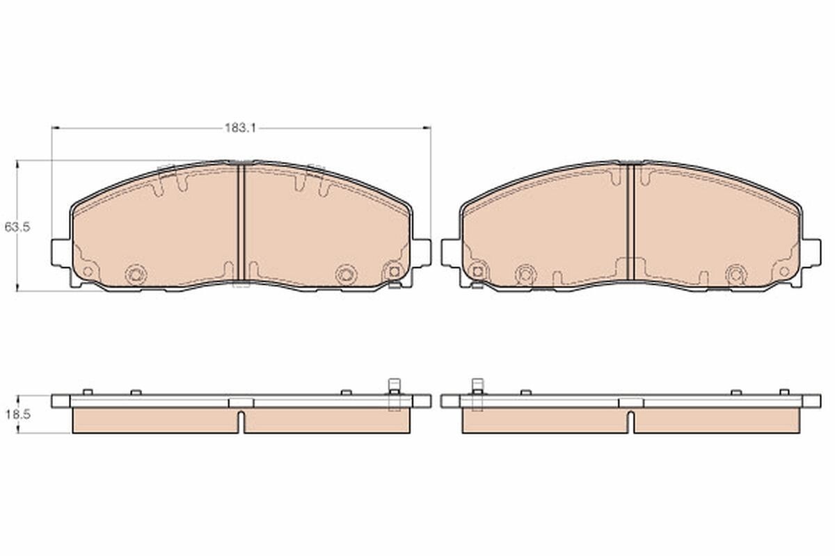 Plaquettes de frein Chrysler Grand Voyager 12- kit de freinage pour disque de frein arrière