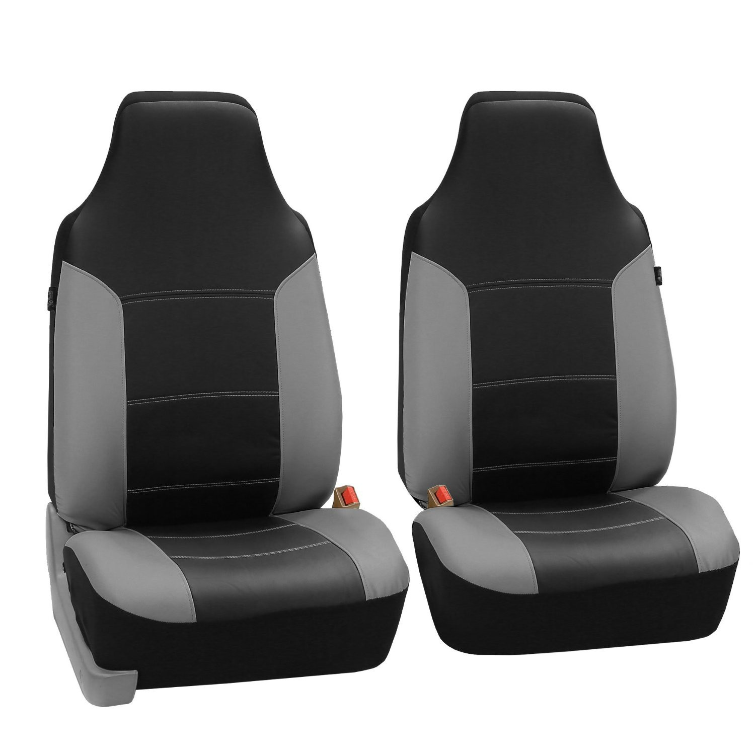 Royal PU Leather Gray Black 2Row Set Car Seat Covers for High Back Bucket Seats eBay