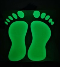 Glow In The Dark Adhesive Feet For Kids' Room, 4 Pieces, 5.5Cm X 12