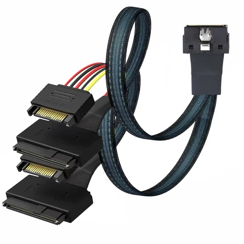 PCI-E Slimline LP Low profile SFF-8654 8I 74P to 2X SFF-8639 U.2  for SSD Cable
