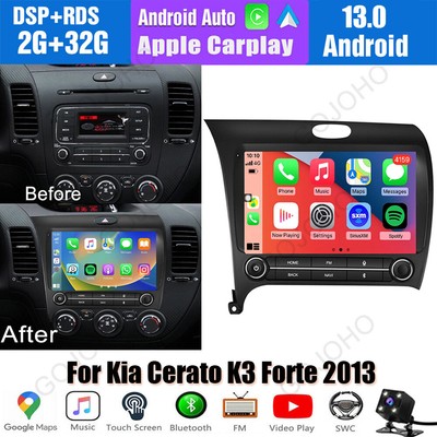 Apple Carplay Android 13 For Kia Forte 2013-2018 Car Stereo GPS Radio Navi Wifi