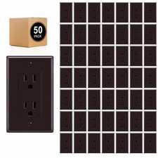 50 Pack Outlet Socket, Decora Duplex Receptacle 15 Amp, Tamper Resistant, Micmi