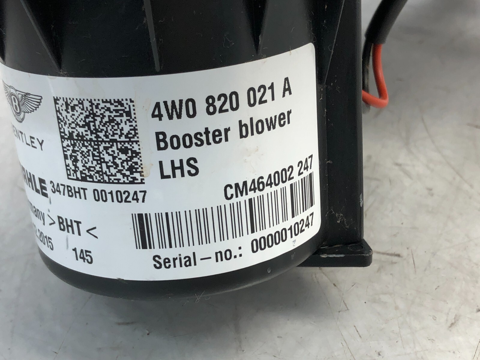 2014-2018 BENTLEY FLYING SPUR HVAC AC AIR BOOSTER BLOWER MOTOR W/ RESISTOR OEM.