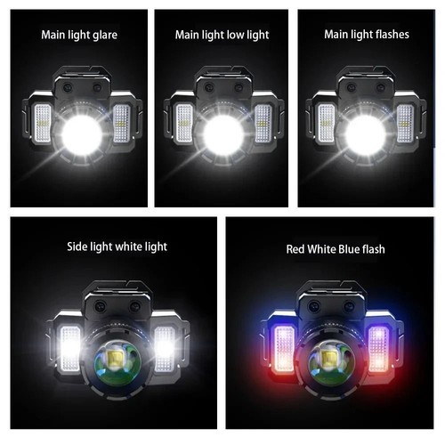 USB Charging LED Headlamp Waterproof Zoomable Head Torch for Hunting - Picture 10 of 12