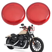 Motorcycle Red Turn Signal Light Lens Lamp Cover For Harley Sportster XL883 48