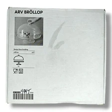 IKEA Glass Cake Stand Dome & Lid Arv Brollop Serving Dish Cupcake Cloche 29cm