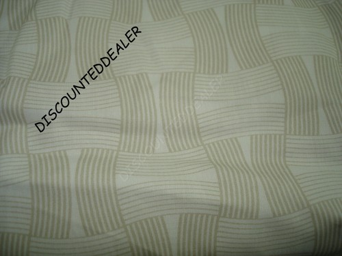 Anne De Solene MAGNOLIA PERLE QUEEN FITTED SHEET WHITE TAN BEIGE GEOMETRIC - Picture 2 of 4