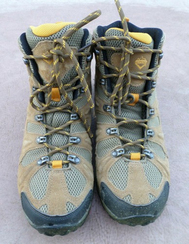 Brown Suede and Mesh Hiking Boots 