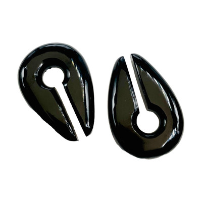 Natural Black Obsidian Gemstone Naga Body Piercing Ear Weights Hanger Keyhole