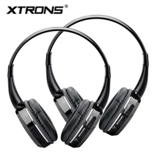 2X Wireless Bluetooth Headphones Headsets For Car Headrest Roof Monitor DVD Play