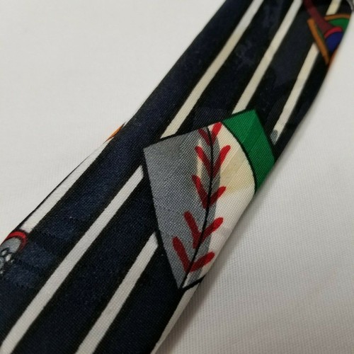 Corbata de poliéster vintage con tema de béisbol Looney Tunes Mania 1996 dibujos animados Daffy - Imagen 5 de 8
