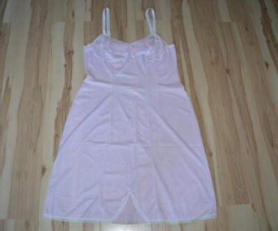 Omas Perlon Plissee Unterkleid Unterrock mit Spitze von CHARMOR,Gr.SM 38 40 wNeu