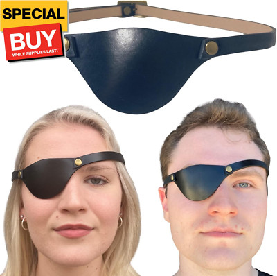 Eye Patches for Adults Right and Left Eyes - Handmade Leather Eye Patch for Adul