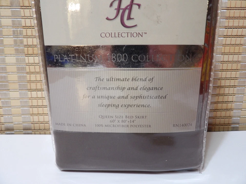 Falda Cama QUEEN Colección Platino 1800 Colección HC -Marrón-Microfibra Poliéster Foto 2 de 4