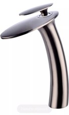 Wovier Brushed Nickel Waterfall Bathroom Faucet,Single Handle Single Hole Brass