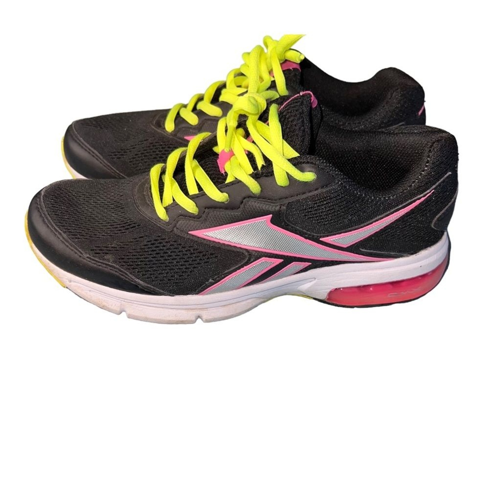 Reebok Running Mono Fusion Mesh Sneakers Tennis Shoes 8.5 Black Neon thumbnail 2