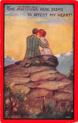 1911 Sentimental Series PC-Lovers Cuddle in Mountains-FLC Art-Altitude Affects H