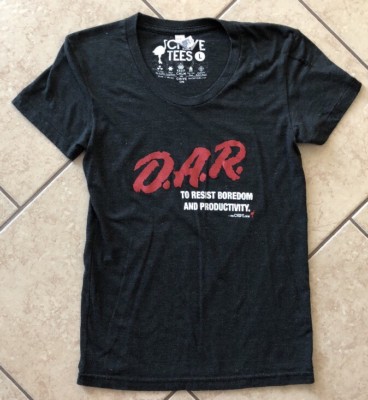 Chive D.A.R. Women s Shirt Daily Afternoon Randomness Large Black Stretchy SOFT