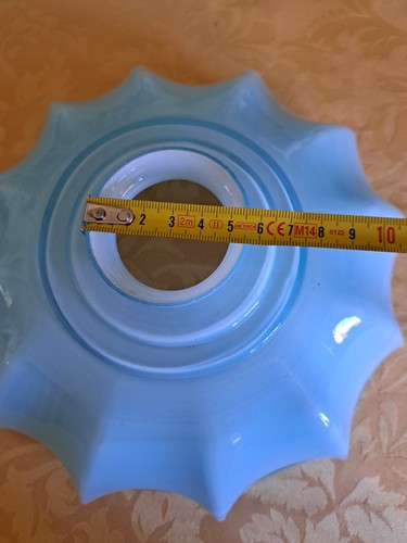 Ricambio paralume piatto vetro azzurro vintage - Foto 13 di 14