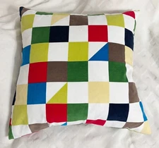 IKEA, Tulpantrad Multi-Colored Check Design Pillow, 20 x 20 Inches