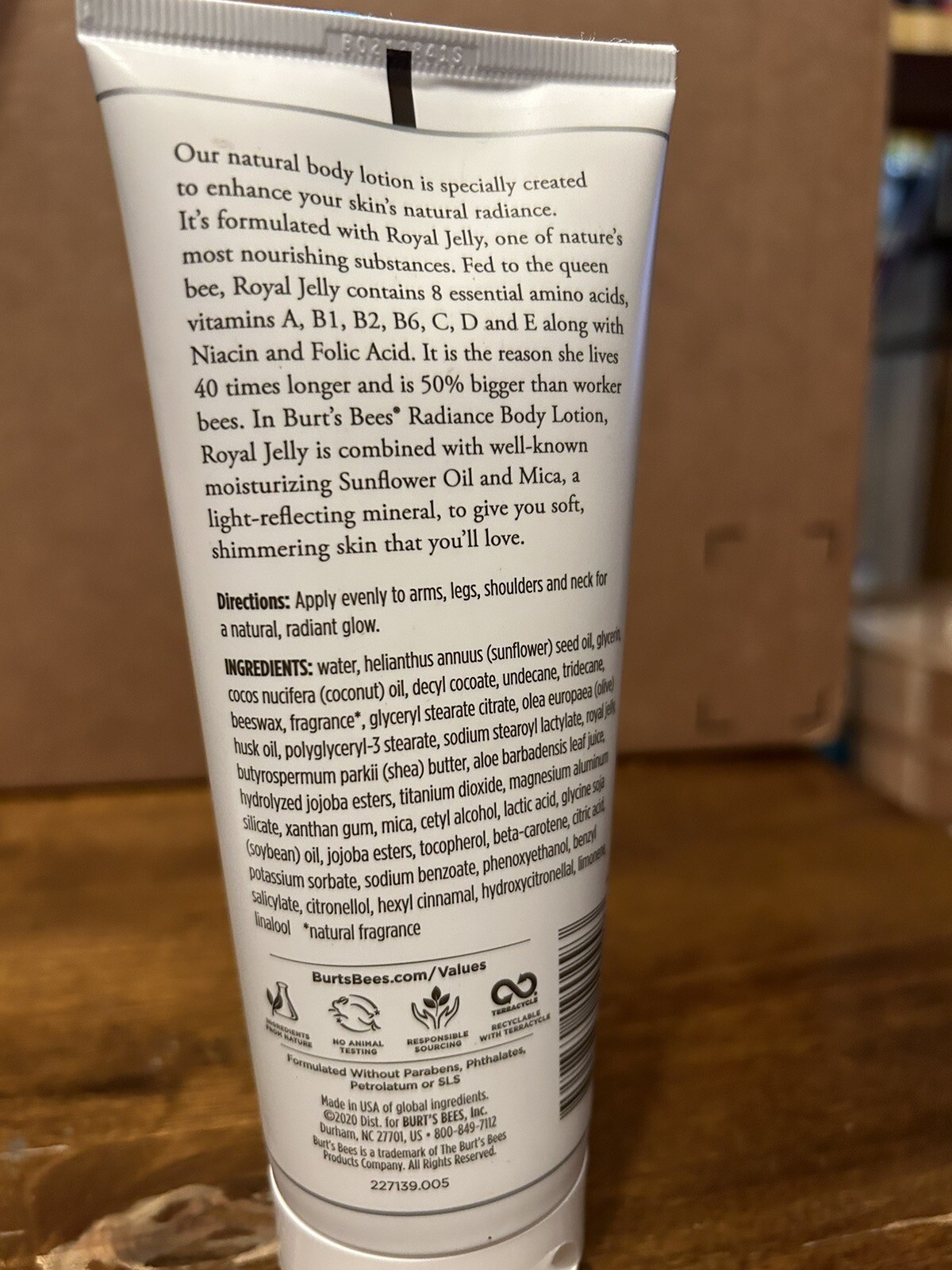 Burt's Bees Radiance Body Lotion With Royal Jelly, Normal Skin, 6 fl oz Tube