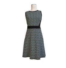 White House Black Market Size Small Dress Black Emerald Fit & Flare Sleeveless