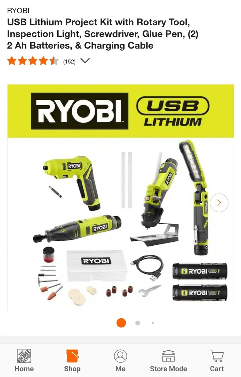 ⭐️NEW⭐️ Ryobi USB LITHIUM 4-Tool Project Kit FVK100K2 | eBay