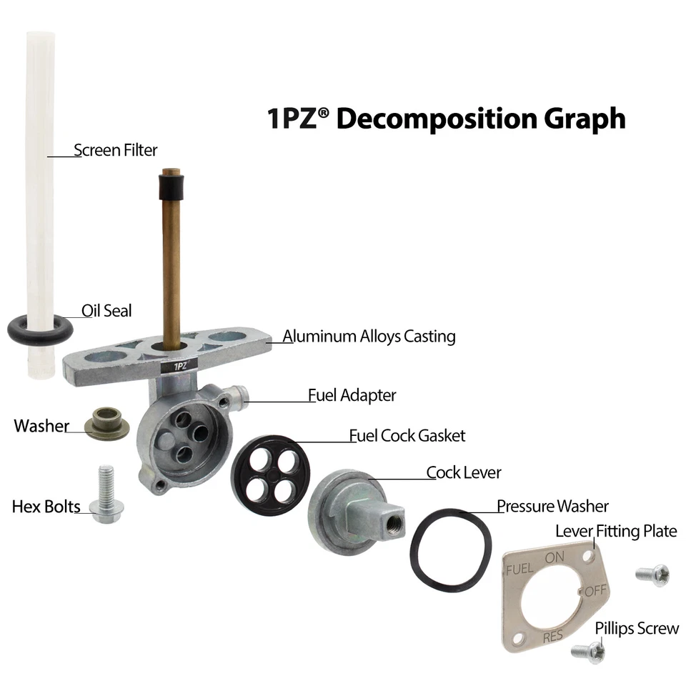 Válvula Petcock del tanque de combustible con perilla 16950-HM8-003 para Honda Foreman 400 450 500 Foto 2 de 4