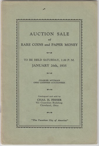 1935 Rare Coins & Paper Money Auction Cat. Remy Bourne Library Free US Shipping