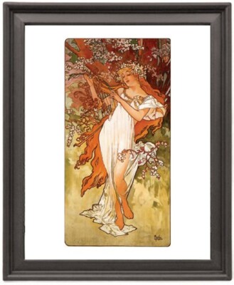 Alphonse Mucha Spring - 1896 - panel - Picture Frame 8x10 inches - Poster - Prin