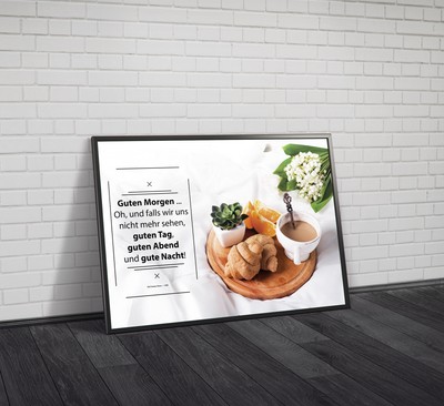 Fotoplakat Guten Morgen Tag Abend Nacht Spruch Zitat Poster Din A4 Din A3 10x15 Ebay