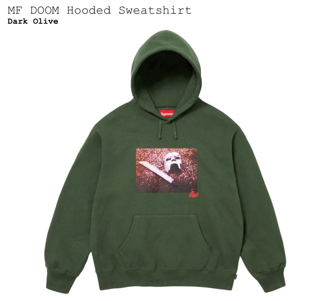 Supreme x MF Doom Olive Hoodie Size Small FW23 In Hand Ready to Ship!