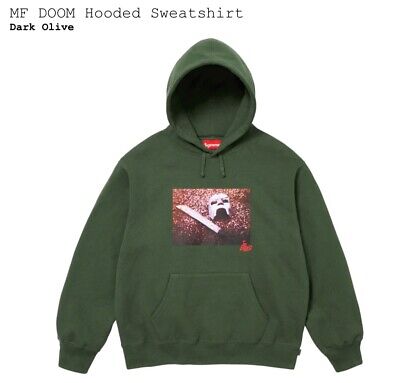 Supreme x MF Doom Olive Hoodie Size Small FW23 In Hand Ready to Ship!