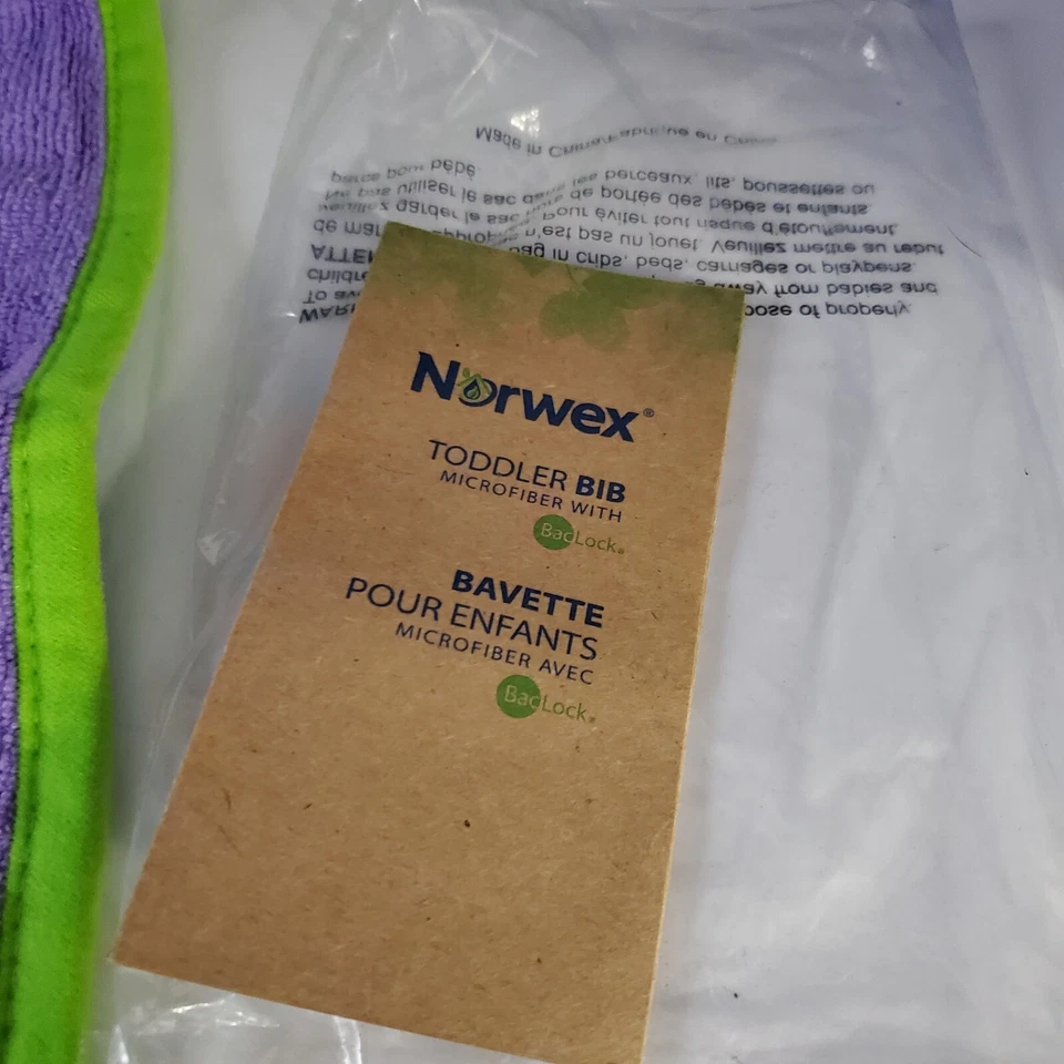 LOTE NOVO de 5 babadores infantis Norwex  - Imagem 3 de 3