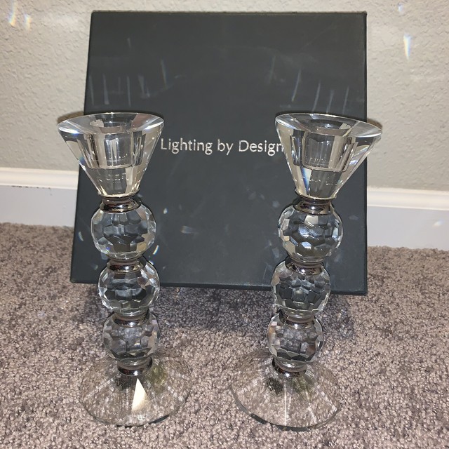 Macy's Lighting Design Collection Afterglow Shannon Crystal Candlestick