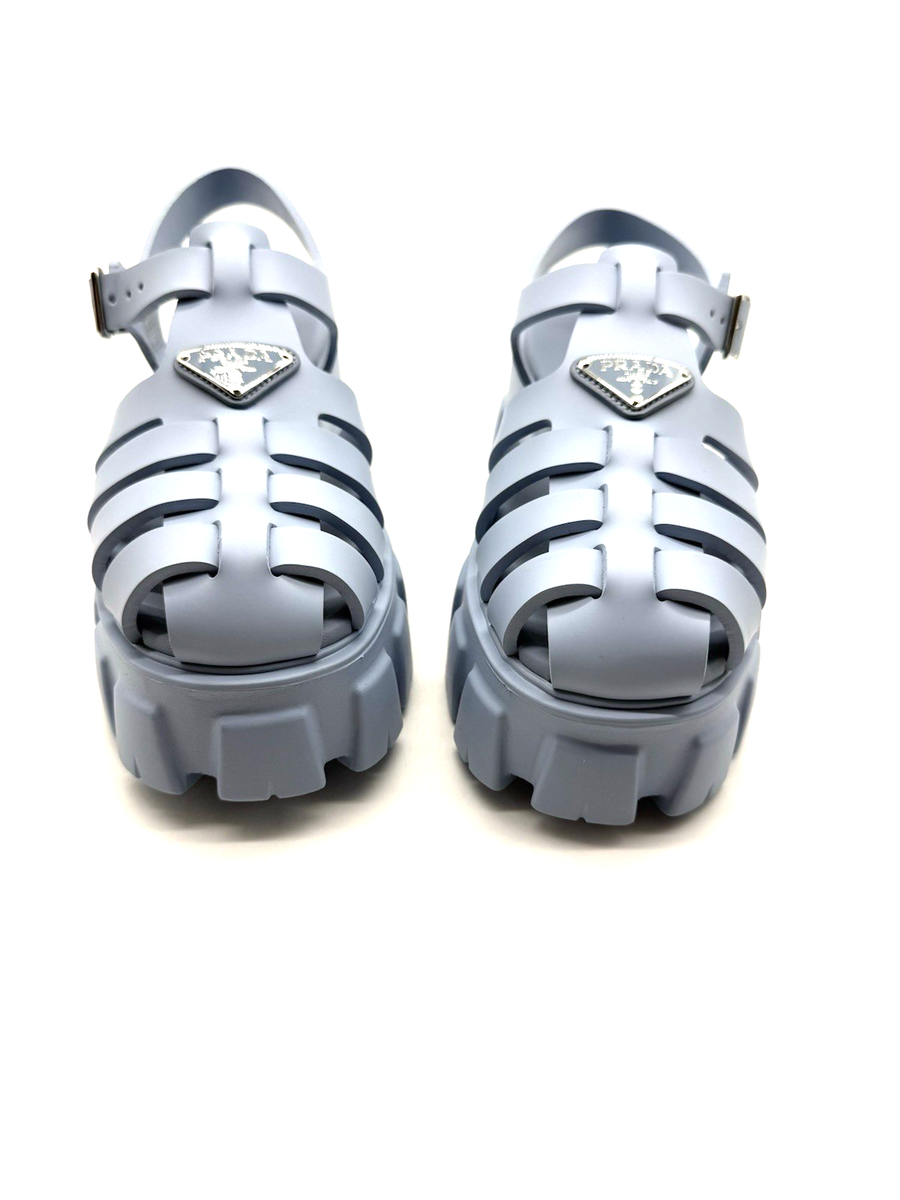 【PRADA】Rubber fisherman sandals グルカサンダル AUTH Prada Rubber Logo Chunky-Sole Fisherman Sandals Size 11