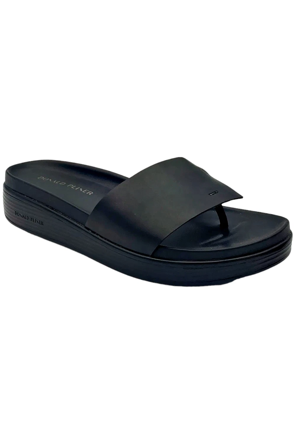 Donald Pliner Women's Fifi Leather Slip On Sandal Black