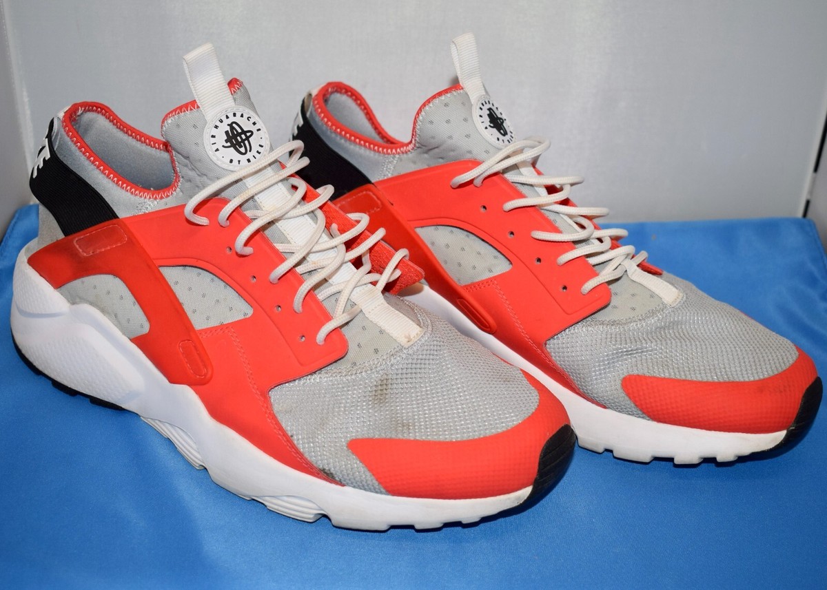 Mens Nike Air Huarache Run Ultra Size 13 Max Orange Wolf Grey 819685-800  F3#2