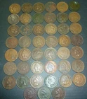 45 Indian cents Misc. Dates 1880 to 1909   Indian Head Cent Coins  #A-A29-I-45