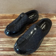 Easy Spirit Traveltime Clogs Mules Black Quilted Patent Women's Size 6