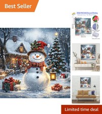 Elegant 5D Diamond Art Kit: Snowman Full Drill Painting for Christmas Decor