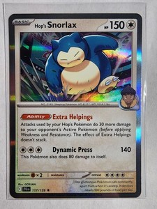 2025 Pokemon TCG - Hop's Snorlax 117/159 Sv09: Journey Together Rare Holo
