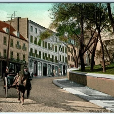 c1910s Postcard Mountain Hill Quebec Canada Horse Carriage Stone Steps A374