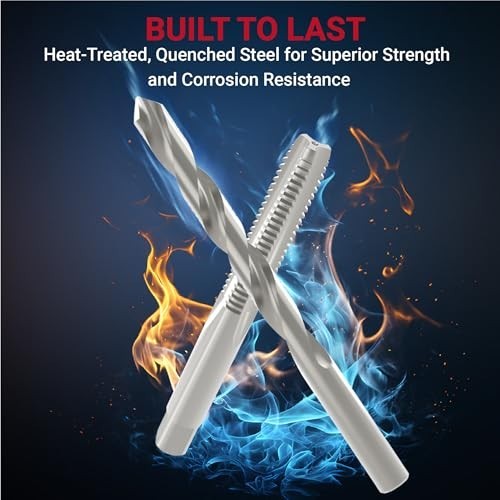Thread Repair Kit 131-Piece SAE Inserts & HSS Drill Bits | 1/4" to 1/2" Sizes | - Foto 4 di 8