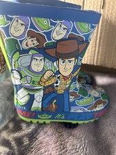 Disney Pixar Toy Story Unisex Kids Wellies Blue Green UK Size 9 Buzz Woody Alien