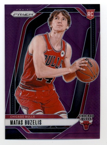 2024-25 Panini Prizm Prizms Purple #252 Rookie RC Matas Buzelis /99 Bulls