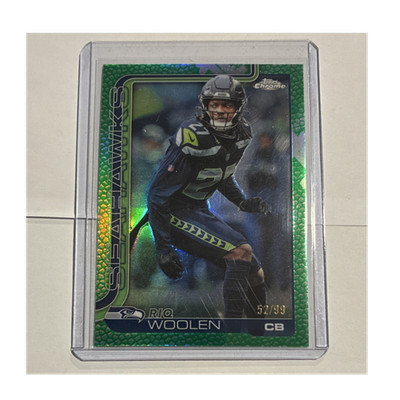 Topps 2025 Chrome Riq Woolen Green pigskin  #278 /99 Seattle Seahawks