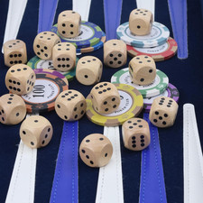 Wooden Dice Set - Premium Quality Standard Game Dice with Carry Bag for Casin...