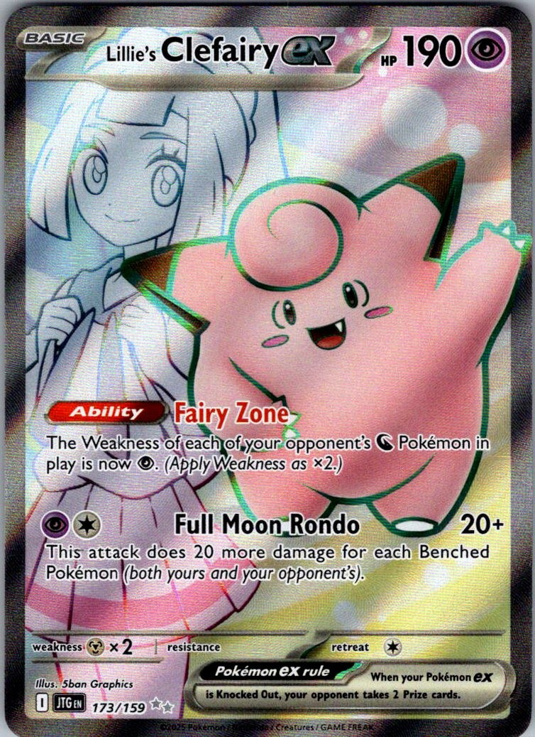Lillie's Clefairy ex Journey Together 173/159 Ultra Rare Holo Pokemon Near Mint