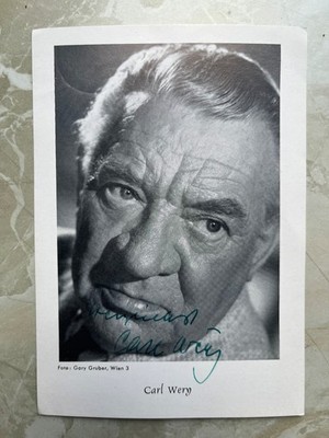 Carl Wery Autogramm s/w mit rückseitiger handschriftlicher Widmung